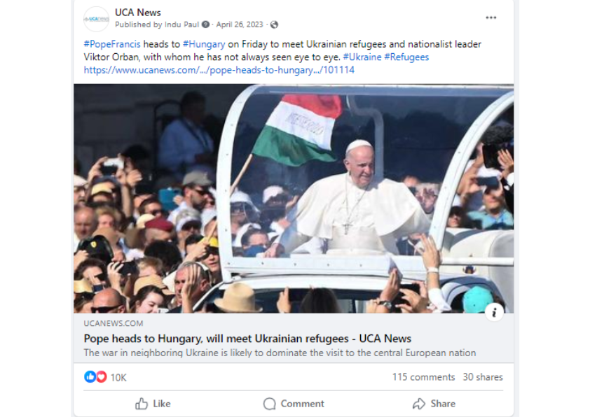 Pope in Hungary